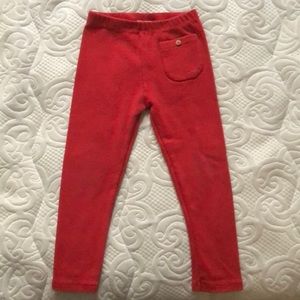 Zara girl red leggings size 3/4